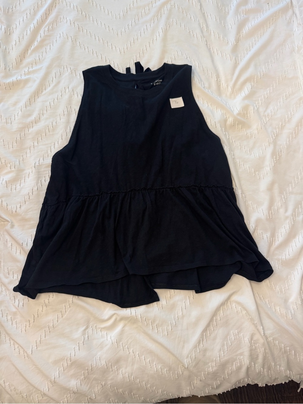American Eagle Outfitters Black Sunchaser Tie-back Babydoll Tank top